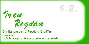 iren regdon business card